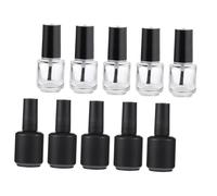 GALPADA Flacons De Vernis à Ongles En Verre 10 Pièces 15ml Transparent Et Noir Mat Étanches Pour Manucure Et Retouche Cosmétiques