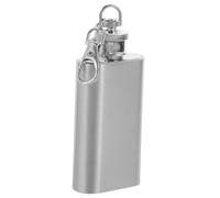 GALPADA Flasque de Hanche Acier Inoxydable avec Couvercle Plat Étanche et Porte-clés Fiole Portable pour Whisky Randonnée et Voyage Design Compact pour Poche et Sacoche Cadeau pour Hommes