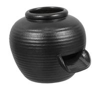 GALPADA Fontaine Jarre Céramique Extérieure avec Circulation Eau Décor Cascade pour Jardin Bassin et Cour Pot Eau Noir Élément Paysager