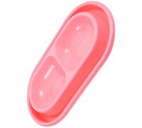 GALPADA Fontaine pour Animaux Double Gamelle en PP Rose pour Chats et Chiens, Maintien Nourriture Propre Grâce Douve d'eau Antipuces, pour Chatons et Chats