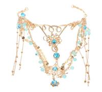 GALPADA Front Chain With Pompons For Bride Chinese Style Ancient Headdress For Weddings And Festivals Classic Photography Front Jewel Ball