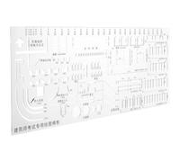 GALPADA Gabarit de Dessin Architectural en Plastique Rigide Règle Géométrique Multifonctionnelle Pochoirs Circulaires Précis pour Planche à Dessin Technique pour Examens et Conception