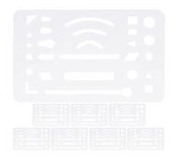 GALPADA Gabarits de Dessin Scolaires 8 Pièces Transparents Règles Géométriques en Acier Inoxydable Outils de Gomme Mécanique Polyvalents pour Dessin Technique pour Étudiants et Bureau