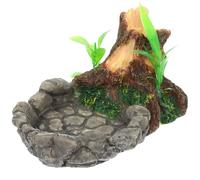 GALPADA Gamelle pour Reptiles en Résine Style Roche Surface Lisse, Bassin pour Alimentation et Eau, pour Aquarium et Terrarium Tortue Terrestre Plusieurs Styles