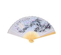 GALPADA Grand Éventail Pliant en Papier Kraft et Soie Style Chinois Décoratif pour Danse et Décoration Murale, Ventilateur Portable Traditionnel pour Performances et Festivals