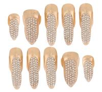 GALPADA Griffe D'ongle Anneau à Clous Lot De 10 Pièces Tailles Variées Alliage De Zinc Doré Rose Accessoire Cosplay Femme Danse Du Ventre Halloween Gothique
