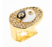 GALPADA Grille Hip Hop Personnalisée en Bijoux Dentaires Bling Accessoire de Déguisement Unique Design Tai-Chi pour Hommes Costume de Rappeur Taille Unique