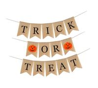 GALPADA Guirlande à Suspendre en Tissu de Lin pour Halloween Bannière Fanion Grosse Taille Décorations Légères Résistantes pour Intérieur et Extérieur Murs Portes et Jardin