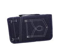 GALPADA Housse de Rangement DVD CD Denim Organisateur Zippé Polyvalent pour Disques Étui Compact et Élégant pour Collection Multimédia