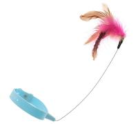 GALPADA Interactif pour Chat Collier en Silicone Bleu Plume Artificielle, Résistant aux Morsures, Stimule l'exercice et Amuse Votre Chat la Maison
