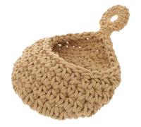GALPADA Jardinière Suspendue Style Pastoral en Corde de Coton Khaki, Panier Mural Décoratif pour Rangement de Plantes et Fruits Pratique pour Maison et Bureau