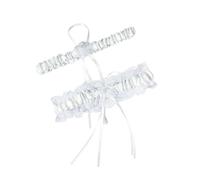 GALPADA Jarretière de Mariée en Dentelle Blanche Nœud Ajustable, Design Floral Unique, Confortable et Proche Peau pour Soirée ou Mariage