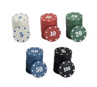 GALPADA Jetons de Poker en Plastique Colorés 100 Pièces avec Chiffres Coffret Transparent pour Jeux de Société, Apprentissage du Comptage et Récompenses Scolaires