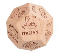 GALPADA Jeu de Dés Bois Multi Faces pour Décision Alimentaire Ludique et Compact Choix Variés pour Couples et Repas