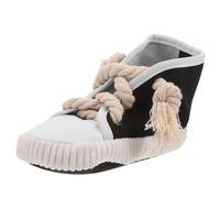 GALPADA Jouet à Mâcher Noir pour Chien en Corde de Coton et Toile Forme Chaussure Jouet Interactif pour Nettoyage des Dents, Facile à Nettoyer, pour Chiens Moyens et Grands