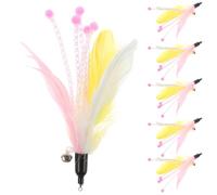 GALPADA Jouets de Plumage pour Chat 8pcs Cloche Interchangeable Stimulant Instincts de Chasse, Adaptés pour Accrocher aux Poignées de Porte ou Chaises, Interactif pour Chat Joueur