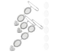 GALPADA Kit 3 Supports Photo pour Broches Soi-même, Bases en Verre Cristal Transparent, Assortiment pour Fabrication Bijoux Diy, Accessoires Broche Personnalisée, Création Broches