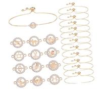 GALPADA Kit Bracelets Breloques Astres Dorées, Alliage Sans Nickel, 12 Chaînes Et 12 Pendentifs, Femme, Création Bijoux Personnalisée, Taille Standard
