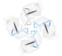 GALPADA Kit de 4 Tampons pour Nail Art Rectangulaires 2 Bleus et 2 Transparents Plaques de Stamping et Gabarits pour Manucure French Outils Solide et Précis pour Création Ongles DIY