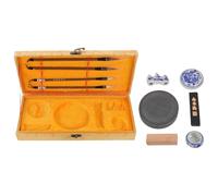 GALPADA Kit de Calligraphie Complet pour Étudiants, Coffret Présent Élégant | Boîte Portable Légère, Accessoires en Bois et Céramique, Usage sur Bureau, Décoration de Salle D'étude
