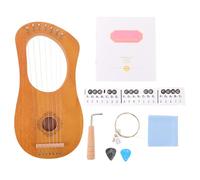 GALPADA Kit de harpe lyre à 7 cordes (1 set), petit instrument avec cordes métalliques de rechange accordage, autocollant de gamme, recueil de partitions pour adolescents et