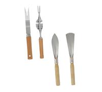 GALPADA Kit de Outils de Jardinage Acier Inoxydable avec Manche Petite Pelle Transplantoir Désherbeur et Outil Courbé et Portable pour Plantation et Désherbage Jardin Bureau et Extérieur