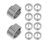 GALPADA Kit de Réparation de Filetage M18 pour Applications Domestiques et Maintenance en Acier Inoxydable, 10 Pièces Manchons Métalliques Filetés Argentés Résistants à L'abrasion