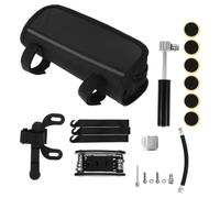 GALPADA Kit de Réparation de Pneu de Vélo Outils de Réparation de Pneus Mini Pompe Démonte-pneus VTT Rustine Noir Multifonction Léger Portable pour Vélo et Dépannage Rapide