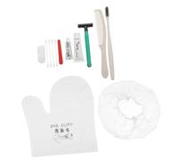 GALPADA Kit de Toilettes Usage Unique Complet pour Hôtel et Voyage Hygiène Personnelle avec Brosse à Dents Souple Adulte Peigne Paille de Rasoir et Accessoires Couleurs Couleur Aléatoire