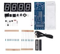 GALPADA Kit Horloge Numérique Simple à Microprocesseur LED Blanche, Boîtier Plastique, Facile à Utiliser pour Montage DIY et Apprentissage Électronique