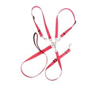 GALPADA Laisse De Dressage Réglable en Nylon pour Trois Chiens, Système à Triple Tête, Rouge, pour Entraînement Et Promenades Multiples