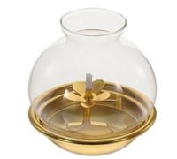 GALPADA Lampe à Huile Bouddhiste Vintage avec Abat-Jour Taille Compacte Lampe à Beurre pour Culte Intérieur Décoration Sacrée pour Maison et Bureau à Pétrole Traditionnelle