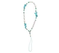 GALPADA Lanière Téléphone Portable Chic en Pierre et Artificielle Bleue, Décorative et Portée au Poignet, pour Tout Moment et Tout Lieu