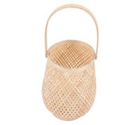 GALPADA Lanterne Bougie Bambou Tissé Main avec Anse Abat-jour Suspendu Décoratif pour Chambre Salon Bureau Porte-bougie Naturel pour Ambiance Chaleureuse