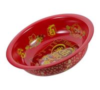 GALPADA Lavabo Rouge Émaillé Multifonction 36 Cm, Grand Bassin Décoratif pour Mariage, Bol à Fruits Vintage pour Préparation Culinaire et Conservation Légumes, 60 Pièces