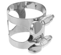GALPADA Ligature Métallique Argentée Pince à Anche Unique Design Élégant pour Saxophone Alto Bords Lisses et Arrondis pour Musiciens Professionnels et Débutants