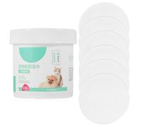 GALPADA Lingettes Nettoyantes pour Animaux 150 Pcs en Coton Blanc, Usage Unique, Résistantes la Déchirure, Nettoyage Simple des Yeux Visage