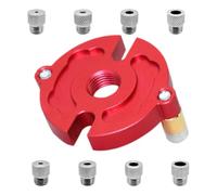 GALPADA Localisateur de Poinçon en Alliage D'aluminium Rouge avec Manchons de Perçage Précis pour Projets de Travail du Bois en Atelier, Kit Fiable et Pratique