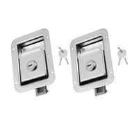 GALPADA Loquet Encastré en Acier Inoxydable pour Porte de Remorque Serrure de Sécurité avec Clés Poignée de Verrouillage Robuste pour Camping-Car Camion et Coffre Fermé Usage Marin et