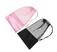 GALPADA Lot 2 Paquet à Cordon pour Chaussures de Danse Classique en Filet Noir et Rose, Étui Respirant pour Pointes et Chaussures de Ballet, Rangement Léger et Ventilé pour Voyages