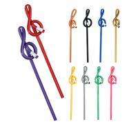 GALPADA Lot de 10 Crayons à Écrire en Plastique Forme Clé de Sol, Crayons à Dessin Colorés 10 Couleurs Assorties avec Gomme, Papeterie de Bureau pour Élèves et Activités Scolaires,