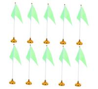 GALPADA Lot de 10 Drapeaux de Bureau Verts en Polyester et Plastique, Base Ronde Stable, Forme Triangulaire Élégante pour Décoration de Mariage ou Ambiance de Salle de Classe