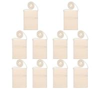 GALPADA Lot de 10 Paquet Bandoulière Unis en Tissu Vierge 17X13Cm Fermeture Éclair pour Filles, Adaptés aux Loisirs Créatifs et Transferts Thermiques