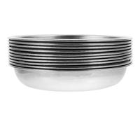 GALPADA Lot de 10 Petites Assiettes Inox Rondes 8 CM pour Moutarde et Sauces pour Repas et Restauration