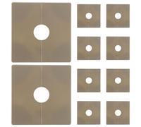 GALPADA Lot de 10 Plaques de Recouvrement Carrées Dorées pour Trou Mural 8,6 X 8,6 Cm, Cache-Bride Fendu pour Tuyaux d'eau et Climatiseur, Protection Étanche et Isolation Thermique,