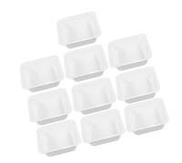 GALPADA Lot de 10 Plateaux de Pesée Carrés en Plastique Blanc Petits Bateaux de Pesage pour Balance Surface Plane Réutilisables pour Laboratoire Analyse Chimique et Pesage Précis des