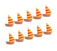 GALPADA Lot de 10 Voiliers Miniatures Décoratifs Multifonctions pour Bureau Et Jardin, Figurines De Table Jaunes, Ornements De Plage pour Micro-paysages Intérieurs Et Extérieurs