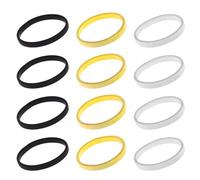GALPADA Lot de 12 Bracelets Manchette Métalliques Extensibles pour Hommes Bretelles Antidérapantes Noir Doré et Argenté Porte-Manches Élastiques Universels pour Chemises Manches