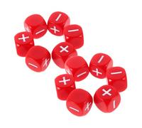 GALPADA Lot de 12 Dés D'Addition Et De Soustraction Dés Éducatifs Jeu D'Arithmétique pour Enfants Grands Dés pour Enfants Petits Dés De Jeu en Acrylique Rouge