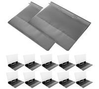 GALPADA Lot de 12 Dossiers Plastiques A4 Noirs Double Perforation, Chemises Réutilisables pour Bureau, pour Organiser et Classer Documents au Travail à L'étude